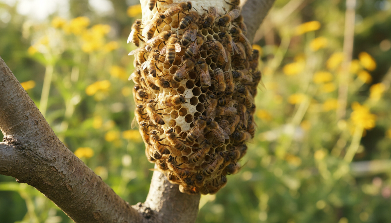 bees  building a nest